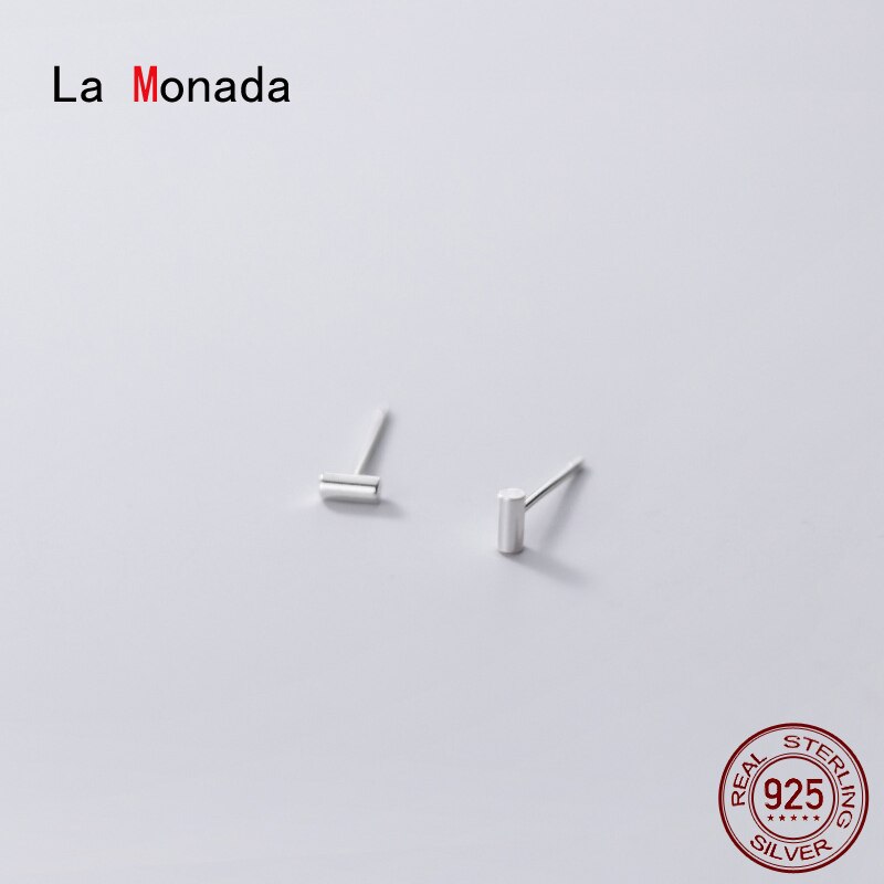 La Monada 925 srebro kolczyki stadnina kobiety minimalistyczny cylinder stadniny kolczyki dla kobiet srebro 925 grzywny w biżuterii em1505