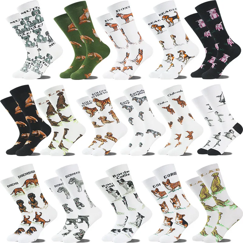 Crew Funny Women Socks Border Collie Schnauzer Lab Scottie Beagle Boxer Pug Bulldog Sheltie Golden Doodle Retriever