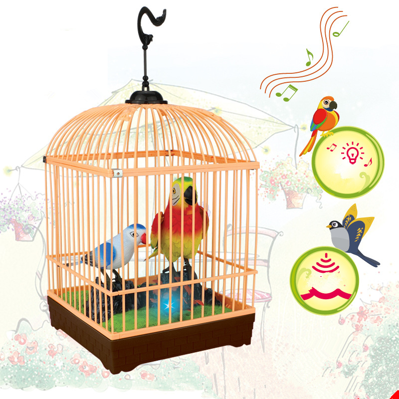 Varer smukke fugle induktion elektrisk legetøj stemmestyring fugl børn papegøje bur børn pop fødselsdag