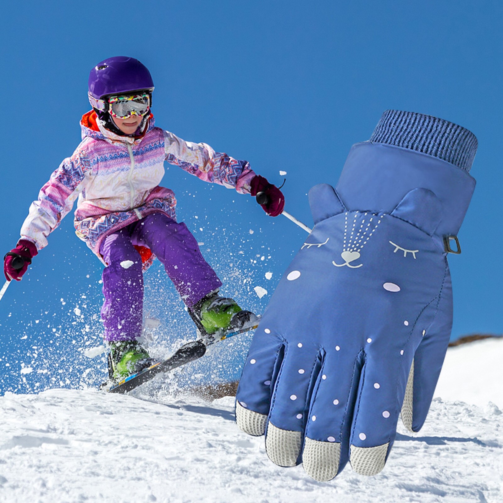 Kinderen Wanten Handschoen Winter Handschoenen Voor Kids Jongens Meisjes Snowboots Winddicht Wanten Outdoor Sport Skiën Warme Перчатки Leuke Gants