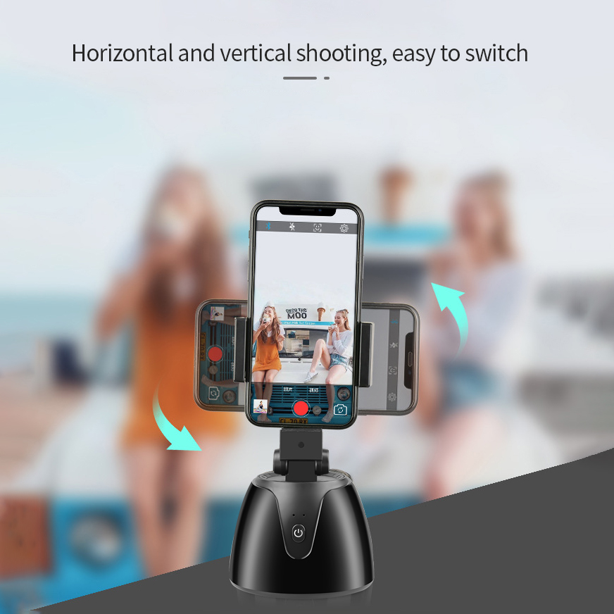 desktop Automatic Face Tracking and Camera Follower 360-degree Rotating Head Bracket for Mobile Phone Live VLOG Video Shooting