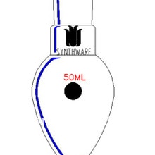 F329210L matraz, forma de pera, cuello único, capacidad: 10 ml, Junta: 19/22