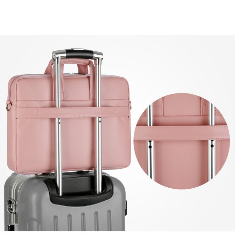 Bolsos de hombro para ordenador portátil para mujer, maletín de documentos A4, bolso de trabajo de negocios, sólido, Negro, Rojo, gris, para ordenador de 13, 14 y 15 pulgadas