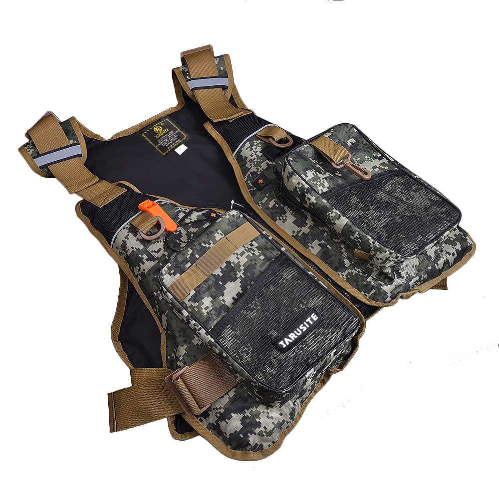 Camouflage voksen skumflotation svømning redningsvest vest med fløjte sejlads vand fiskeri svømning sikkerhed redningsvest unisex