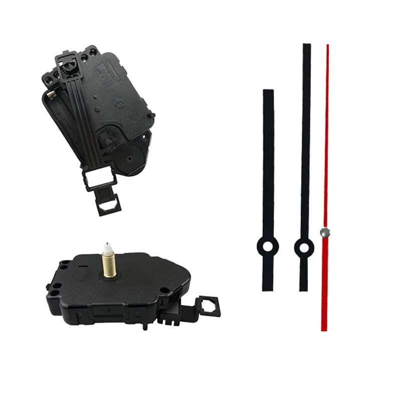 Nordic Quarz Pendeluhr Bewegung Mechanismus mit 22mm welle und Metall Hände Wanduhr Reparatur Werkzeug Stille Kit настенные часы: Black and red / 16mm 9mm