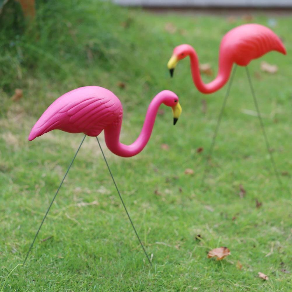 Kunstig flamingo havearbejde indretning udendørs have 3 stk / parti dekoration dekoration lyserød / rød simulering ornamenter festival
