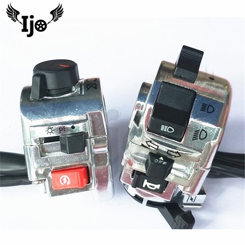 moto controller control multi-function motoribke switcher universal silver metal motorcycle switch