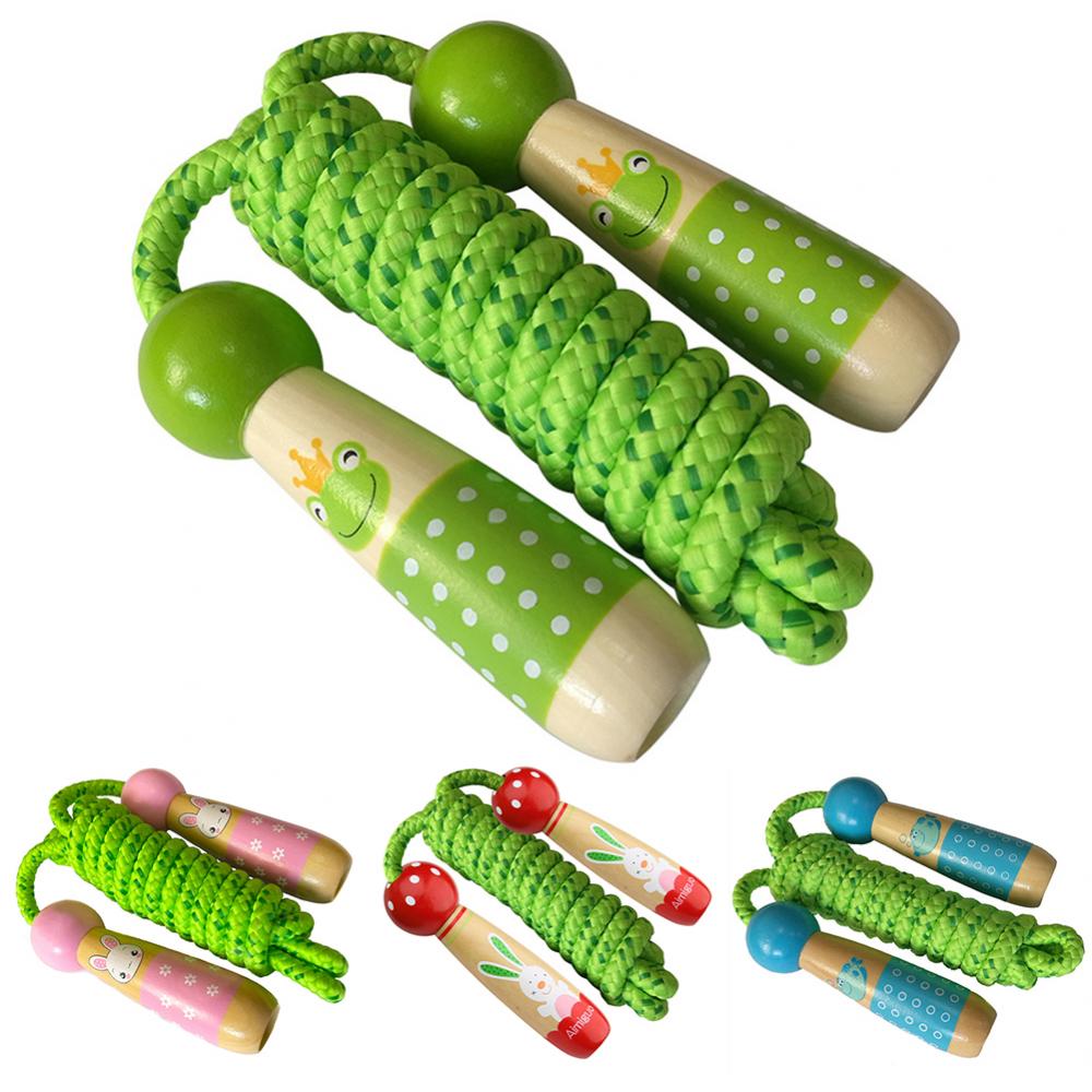 Rope fitness fitness equipment sport bodybuilding children jumping cartoon wooden handle skipping wire accessories