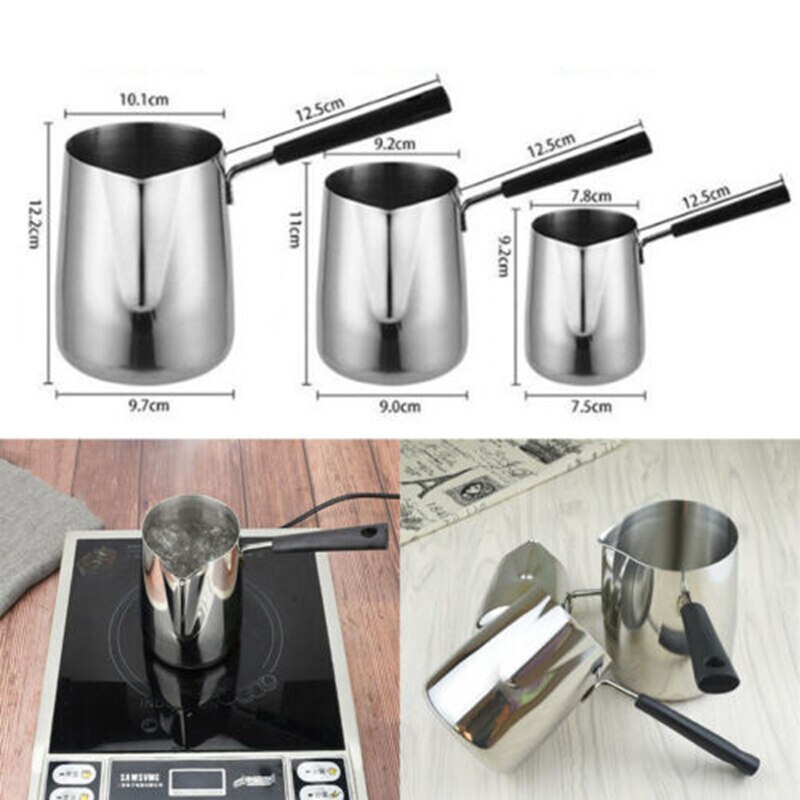 Bakeliet Handvat Wax Smeltkroes Diy Kaars Zeep Smelt Pot Geurende Wax Smelt Metalen Koffie Toroid Pitcher Latte Melk Opschuimen jug