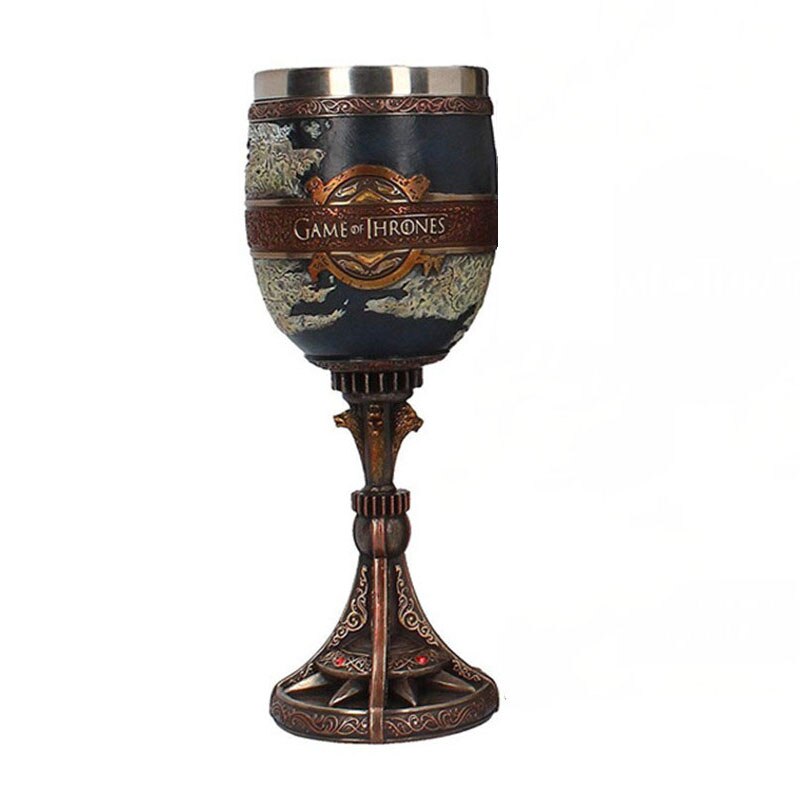 Wein Glas Becher Stark Feuer Und Blut Edelstahl Harz 3D Cocktail Whiskey Gläser Tasse Getränk Bar