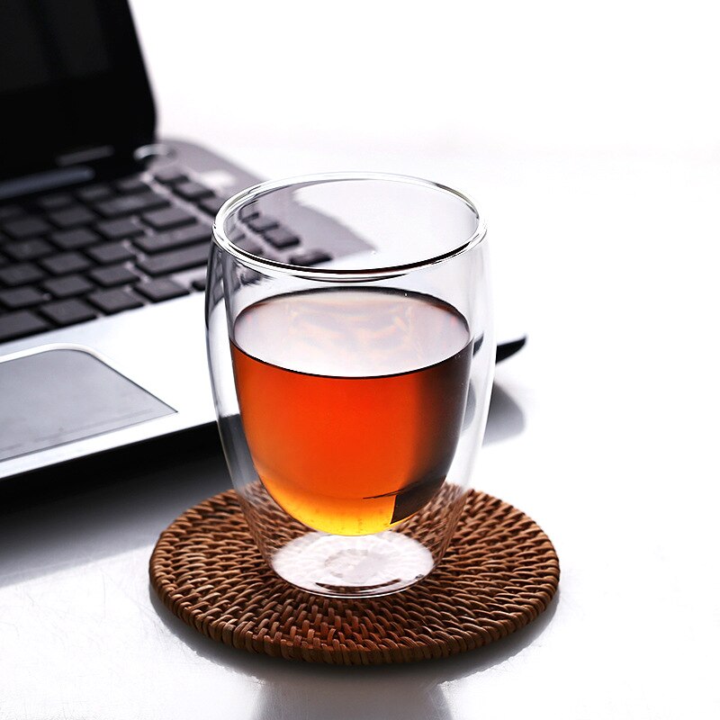 Double Wall Cup Coffee Glass Tea Mug Insulated Mugs Espresso Cups Safe Convenient Wine Beer Glass As for friend