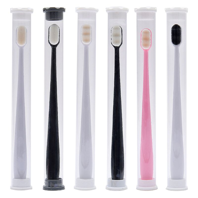 1Pc Nano Ultra-feine Welle Zahnbürste Weiche Borsten Erwachsene Art Mit PVC Zahn Wh