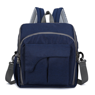 Chaise de salle à manger pour bébé 2 en 1 | Sac à dos Portable pour maman papa, sac à couches pour bébé USB grande capacité, sac à couches pour voyage rehausseur pour bébé: Navy Blue