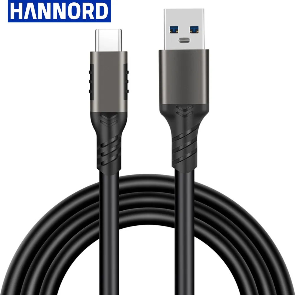 USB3.1 10Gbps Type C Cable USB A to USB C 3.1/3.2 Gen2 Data Transfer USB C SSD Hard Disk Cable PD 3A 60W QC 3.0 Charge Cable: black / 2m