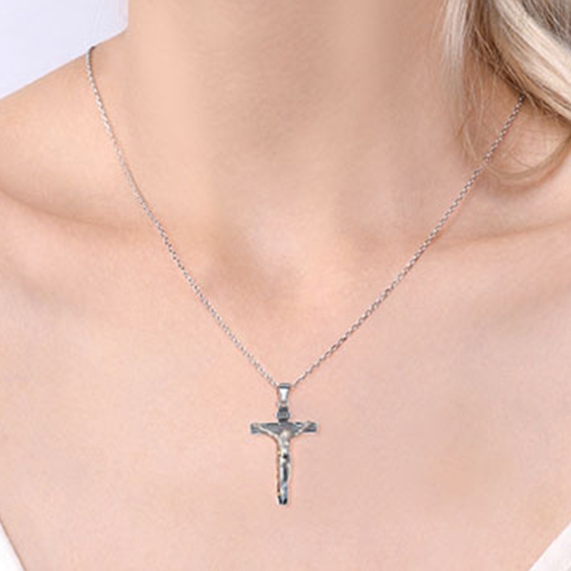Mannen Vrouwen Christian Jesus Cross Ketting Met Ketting Metalen Legering Christus Crucifix Hanger Sieraden Religieuze Gebed