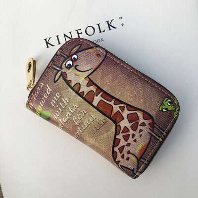 Famous Brand Credit Card Holder Porte Carte Printting Cartoon Children's Purse Card Wallets Monederos Para Mujer: giraffe coin holder