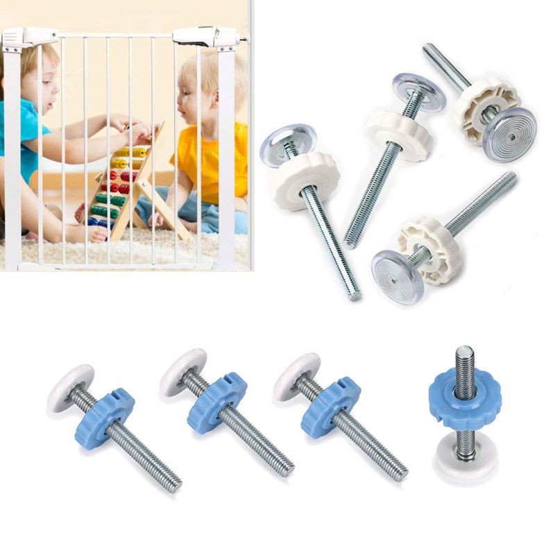 Pressure Mounted Baby Gates Threaded Spindle Rods,4Pcs Spindle Screw Mounted Bolts Kit for Stair Gates Dog Gate