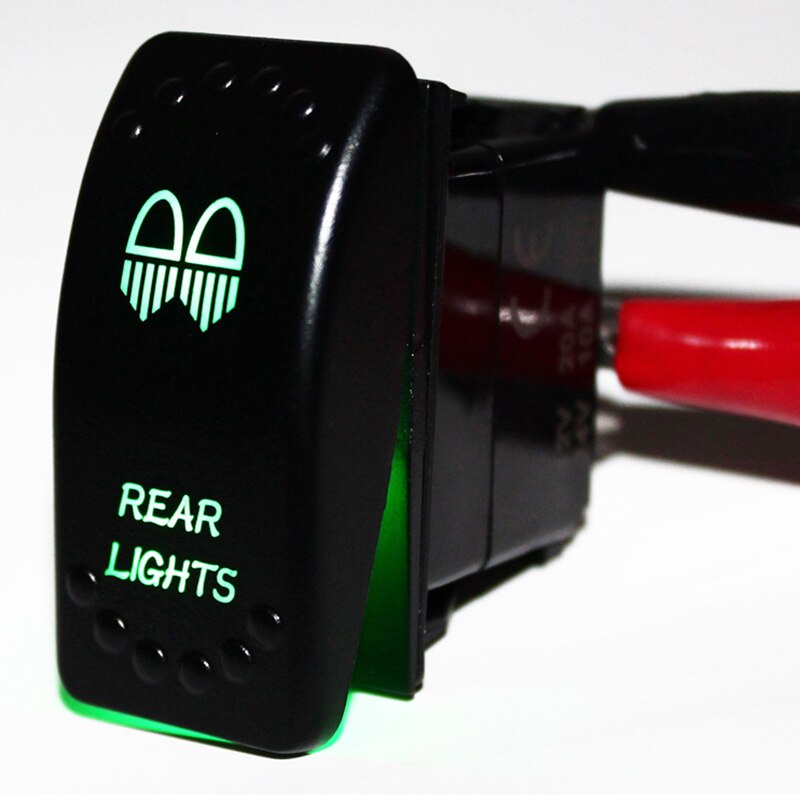 12V/24V Waterdichte IP66 Auto Boot Groene Led Dpdt 7 Pin On/Off/On Nav/Anc Lichten Rocker Schakelaar Vervangen Voor Carling Arb Stijl