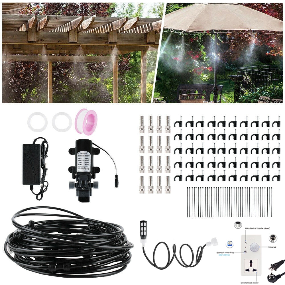 PIR Motion Sensor 12V DC High Pressure 5L/min Smart Fog Machine Full Set Outdoor Garden Misting Cooling System