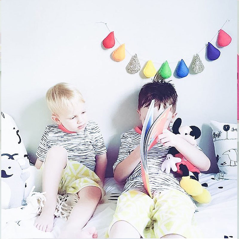 Baby Bumper Voor Pasgeborenen Baby Room Decor Rainbow Regendruppels Opknoping Muur Kinderen Tent Kamer Decoratie Bumper Fotografie Props