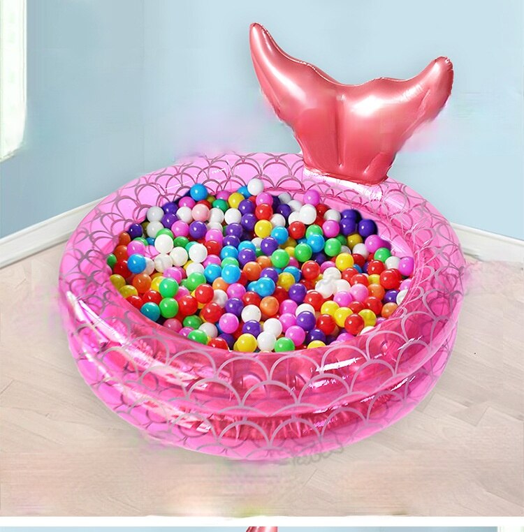 Water Toys PVC Inflatable Mermaid Pool Household Baby Swimming Pool Ocean Ball Pool Thickened Bathtub