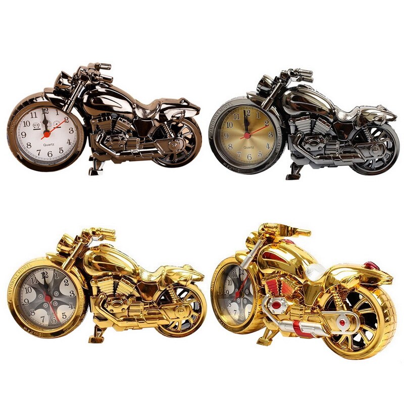 Goldene Motorrad Wecker bilden Kreative retro Eingerichtet Hause Motorrad Uhr