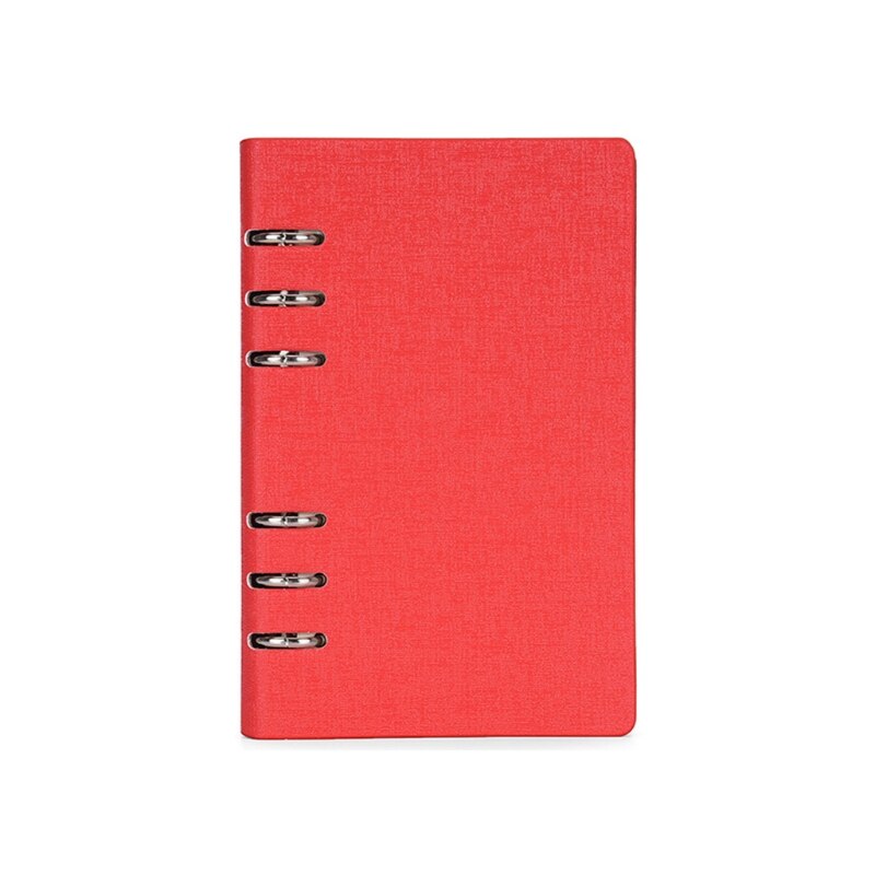 A5/A6 PU Notebook Notepad Loose-leaf Diary Business Journal Planner Organizer K92C: Red A6