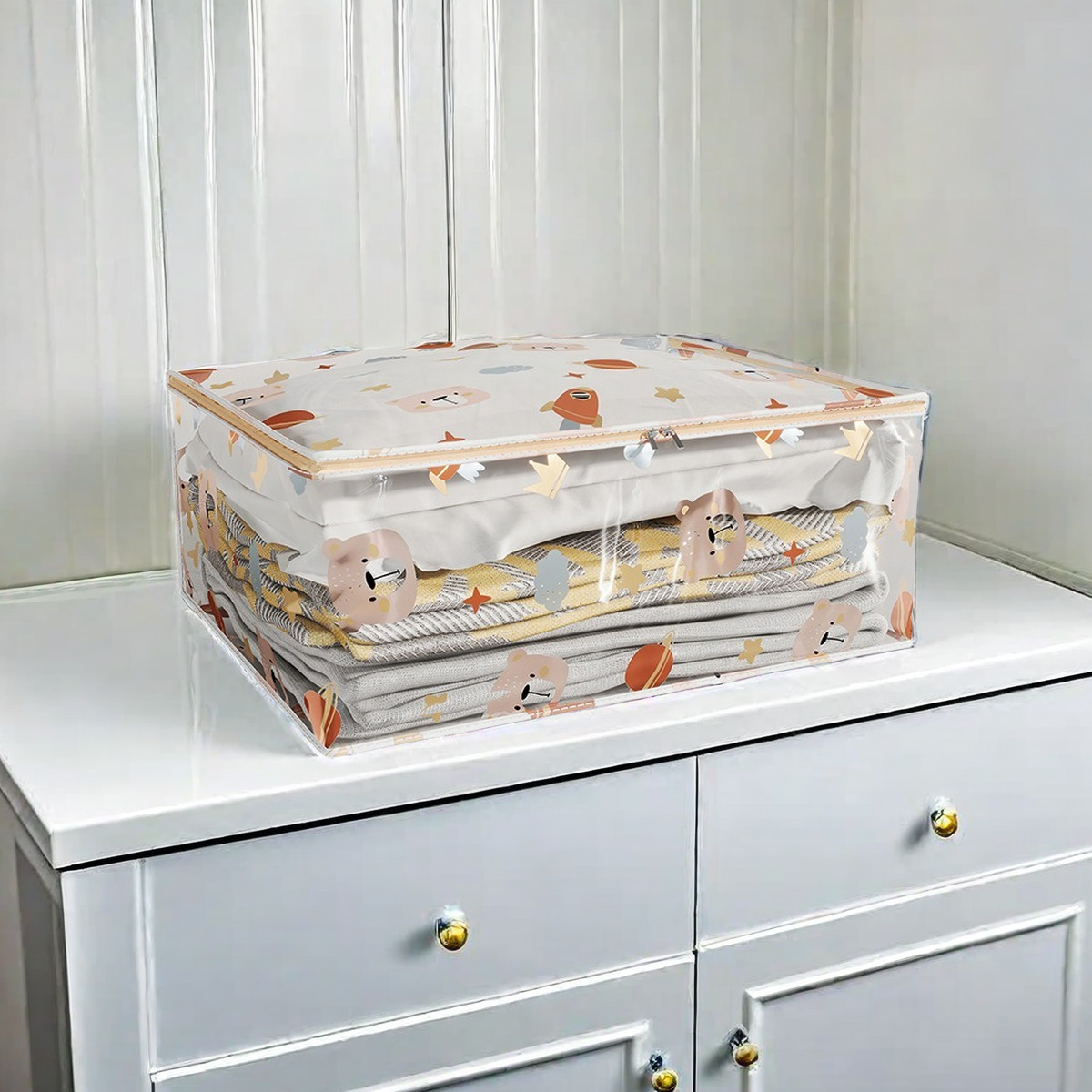 Caja de almacenamiento para parte inferior de cama, colcha de ropa plegable gruesa, bolsa de almacenamiento organizadora de artículos diversos para juguetes y polvo para el hogar