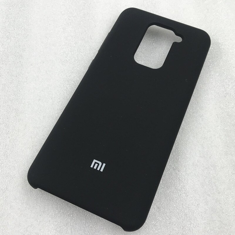 Originele xiaomi redmi note 9 zijdezachte, zachte, vloeibare siliconen beschermhoes voor de redmi 10x met 4g witte logo's: Voor redmi note 9 / Zwart