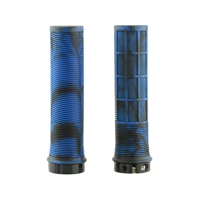 Empuñaduras de bicicleta TPR, empuñaduras de manillar de bicicleta integradas, bloqueo de aleación de aluminio en manijas de bicicleta, puños antideslizantes para bicicleta de montaña, pieza de bicicleta: Azul cielo