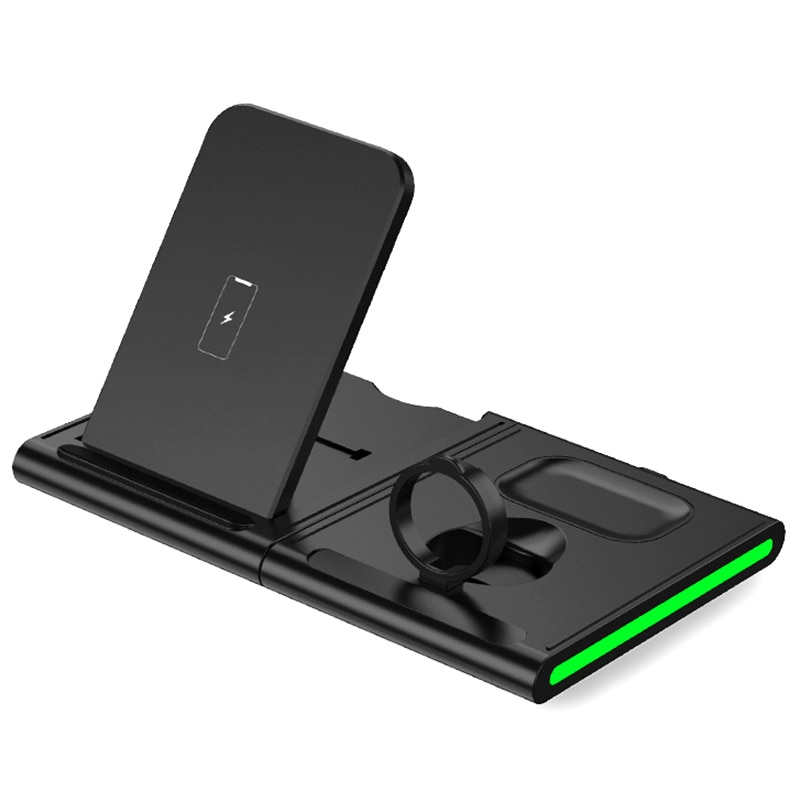 Draadloze Oplader, 4 In 1 Snelle Draadloze Laadstation Compatibel Met Meerdere Apparaten Qi-Gecertificeerd Snel Opladen: Default Title