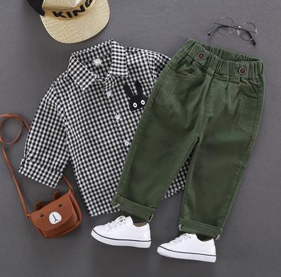 Children's trousers, children's solid color casual pants, baby loose trousers, mid-waist elastic waist, casual children's pants: style 1 / 2T--height 90cm