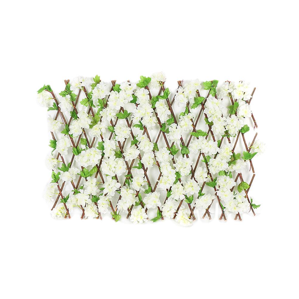 Trädgårdsstaket pilhäck med konstgjorda blommor trädgårdsdekoration screening expanderande espalier sekretessskärm: 02