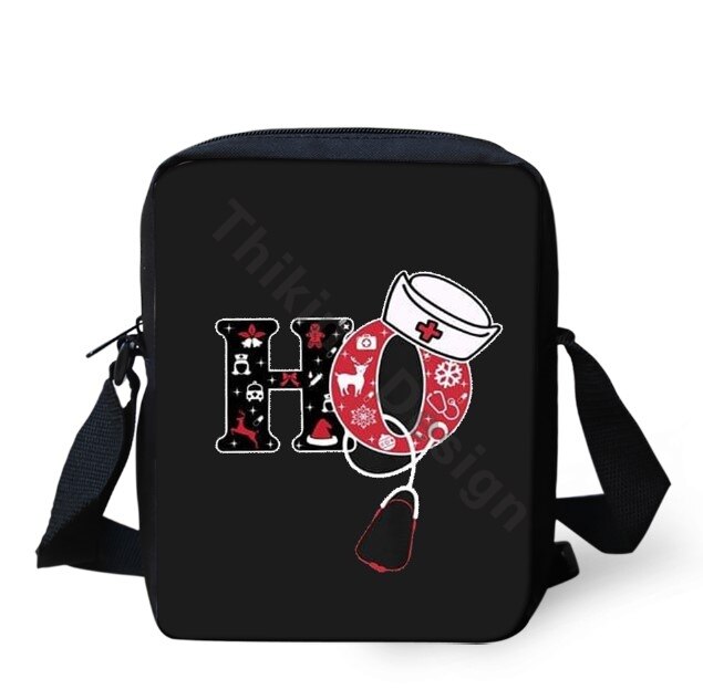 Kerst Verpleegkundige Crew Prints Patroon Schouder Tas Voor Meisjes Crossbody Telefoon Bag Coin Boodschappentassen Mochila: ALP2572E