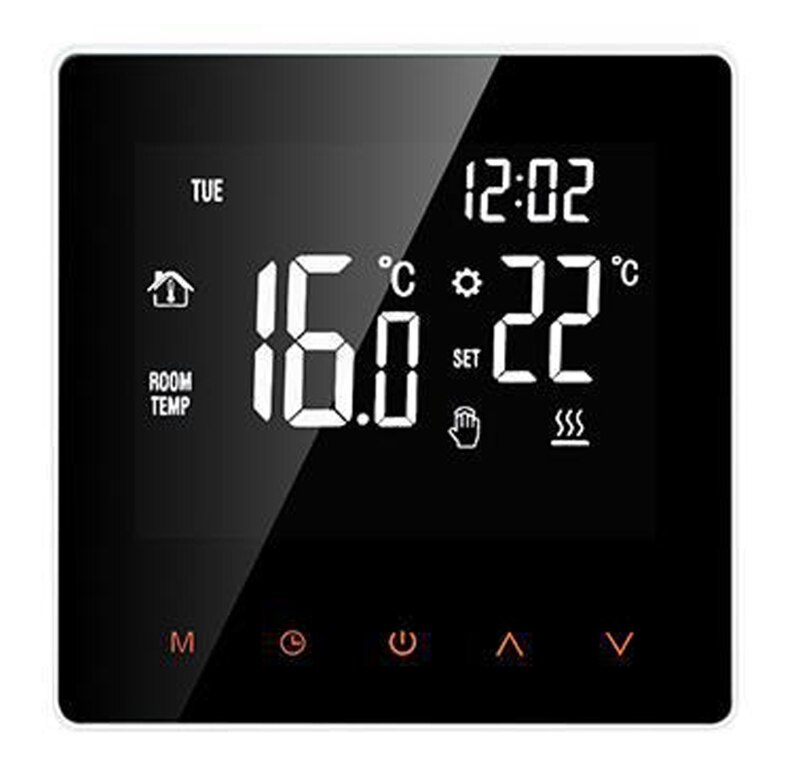 Thermostat 16A Wi-Fi /NO WIFI Orange / White Smart Thermostat Digital Temperature Controller APP Control LCD Display Touch: W-2