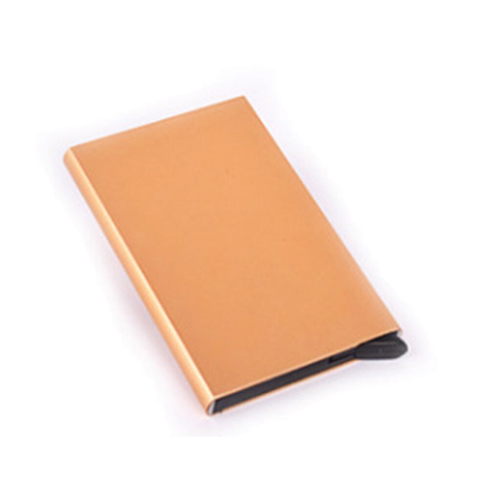 Anti-theft ID Credit Card Holder Thin Aluminium Metal Wallets Pocket Case Bank Women Men Credit Card Box: Gold