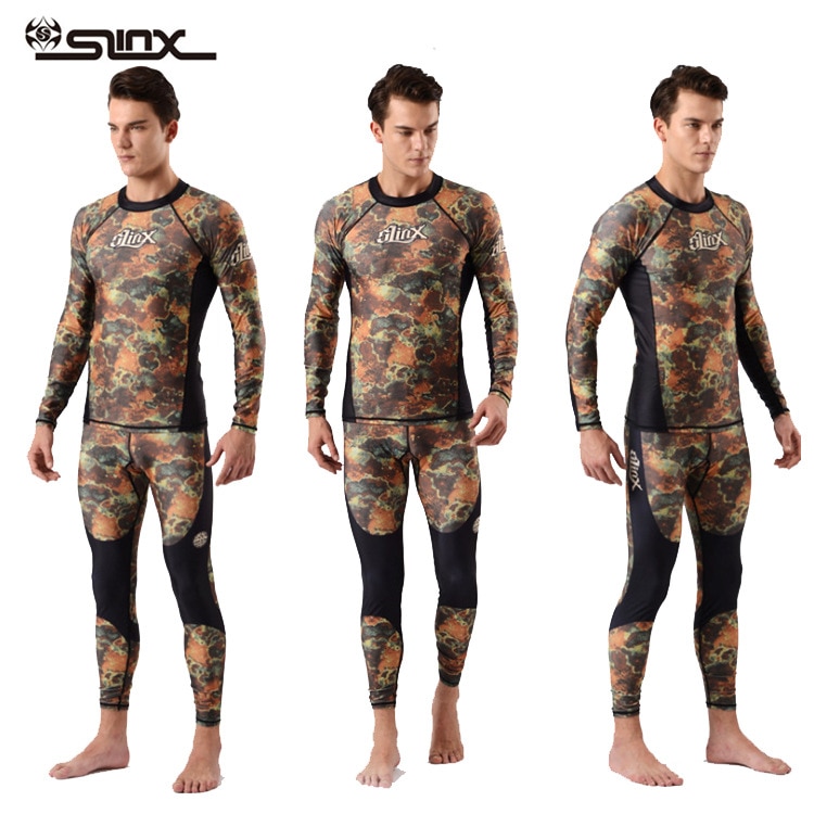 Erupción Mens guardia nadar camisa de pesca submarina de lycra traje de buceo de camuflaje lycra Surf camisas playa protección UV