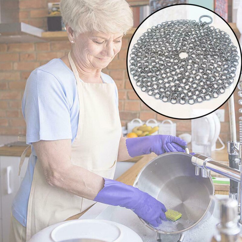UEJ – filet en maille d'acier inoxydable, brosse de grattoir pour poêles de cuisine