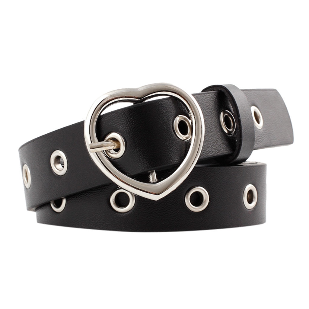 25# Women Man Unisex Vintage Leather Buckle Leisure Belt Trouser Accessories Women's Vintage Pin Buckle Jeans: Black