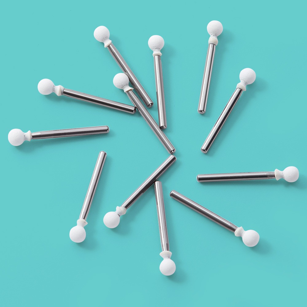 Azdent Dental Flame White Stone Polishing FG Burs 12/Pack Abrasion