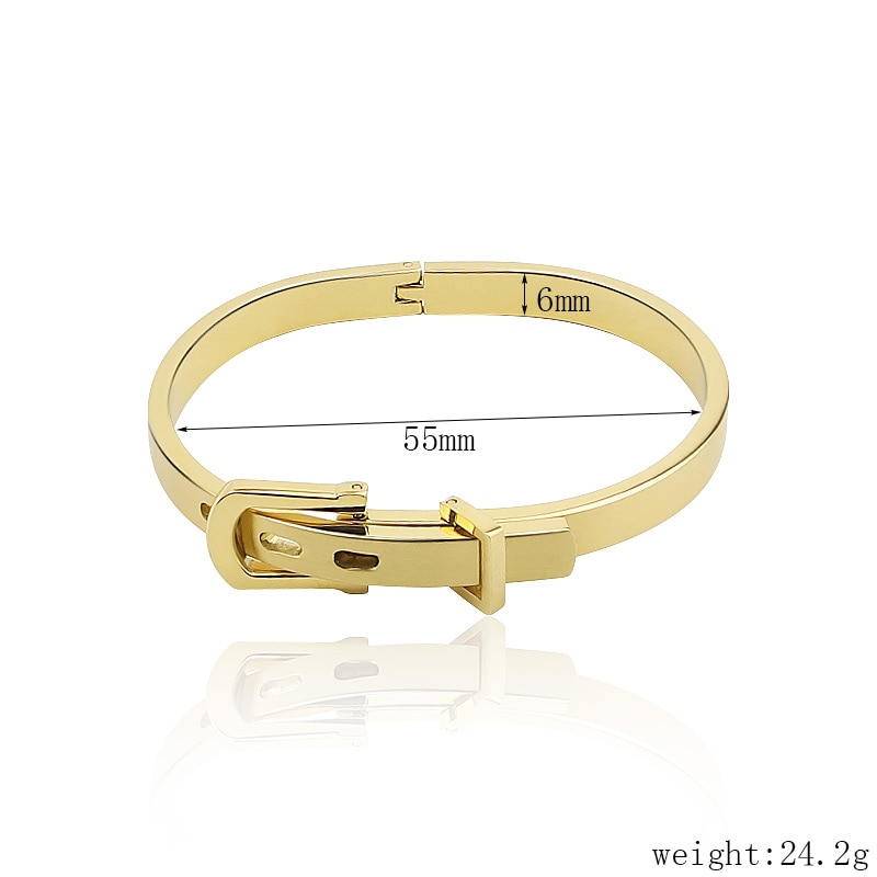 Pulsera de acero inoxidable de para mujer, brazalete con patrón, joyería fina,