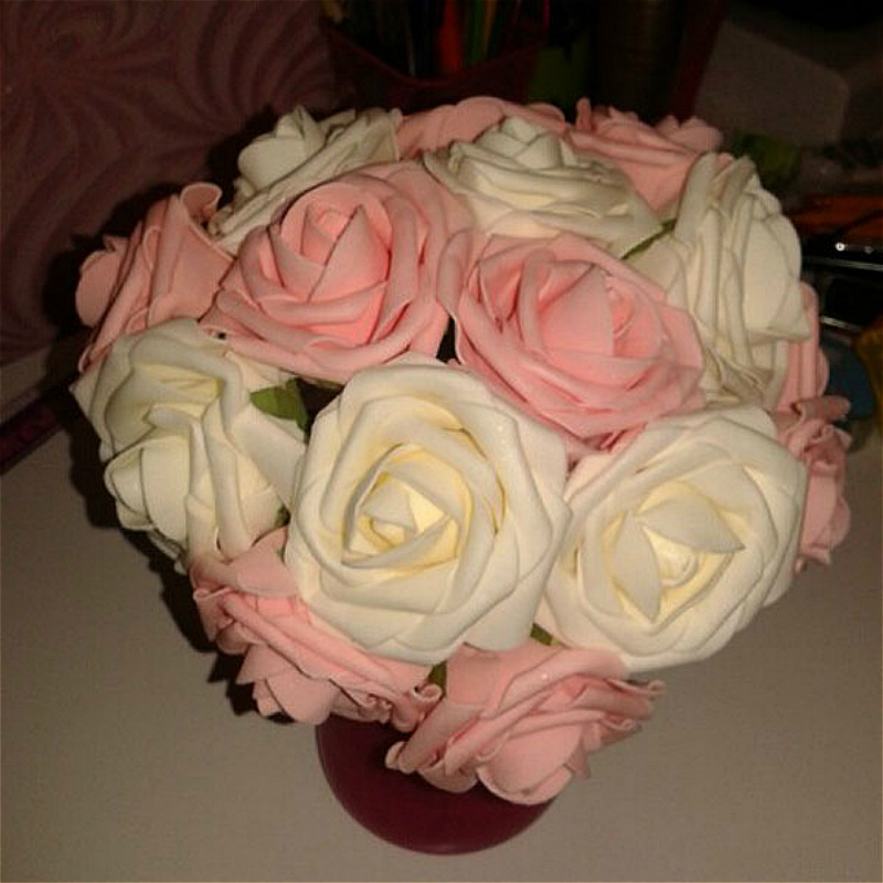 10 têtes 8CM artificielle Rose fleurs soie fleur boule centres de table décorations de mariage menthe décoratif suspendus fleur chaude
