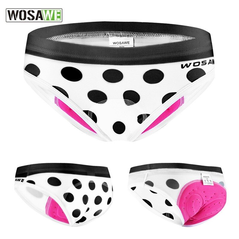WOSAWE Road Bike Riding Underwear Bicycle Breathable Comfort Briefs Silicone Underwear Fart Cushion Women