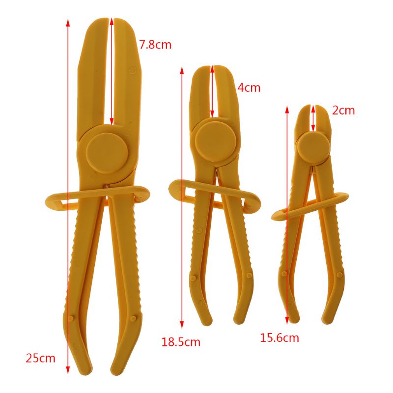 3Pcs/Set Flexible Hose Clamp Kit Line Pipe Pinch Off Plier Brake Fuel Water Line