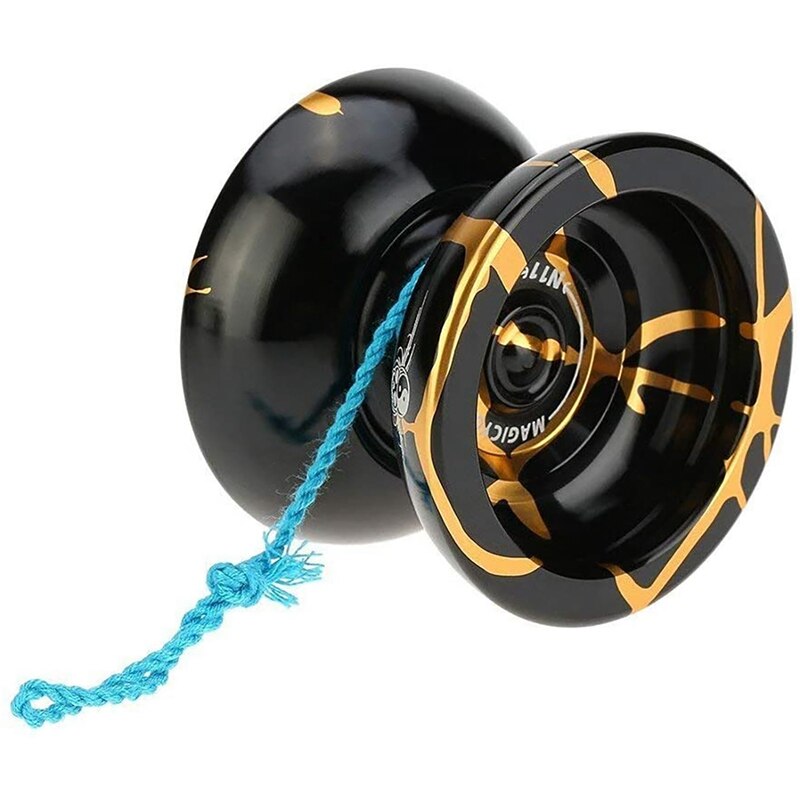 MAGICYOYO-Yoyo de aleación de aluminio N11, YoYo K1 de plástico azul oscuro, Yoyo principiante con guante, bolsa