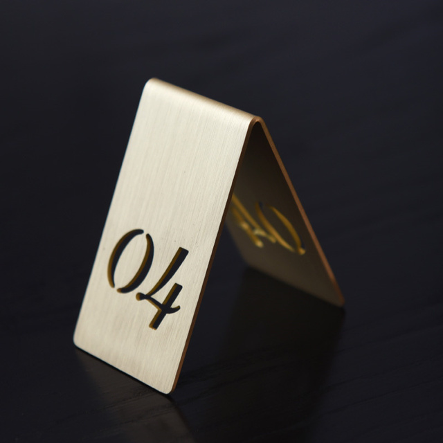 2022 Copper Brass Table Numbers Restaurant Bar Table Decor Party Baby Shower Wedding Table Number Seat Card Direction Sign Metal: number 4