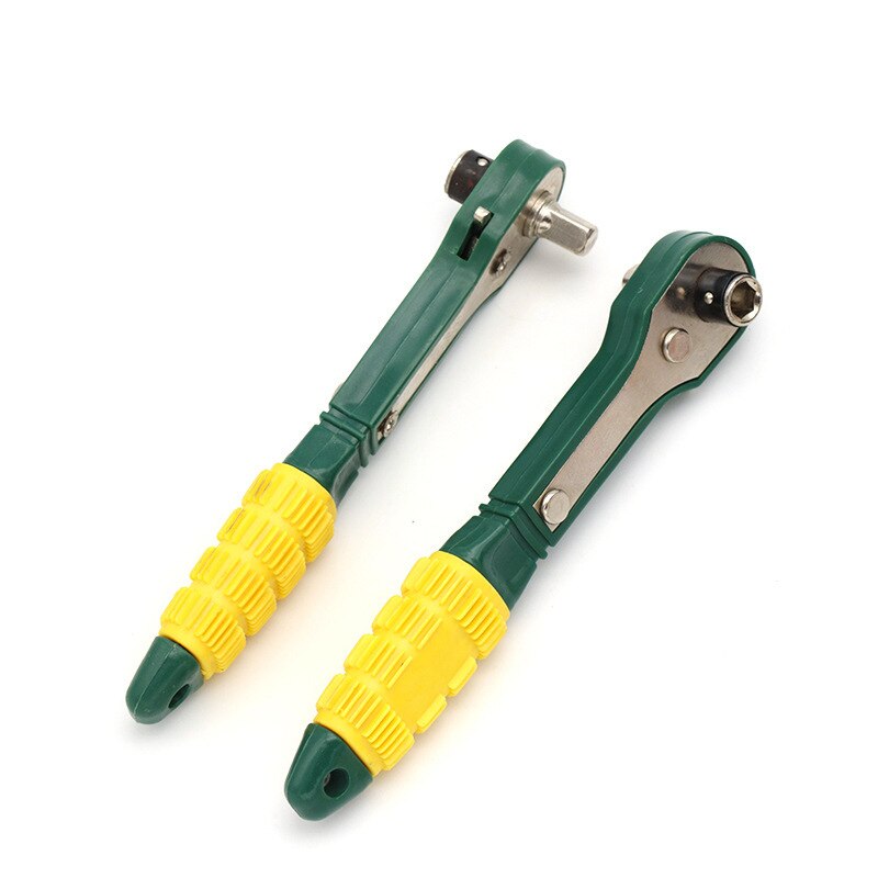 Mini 1/4 Wrench Tools Head Screwdriver Pole 6.35mm Inner Hexagon Ratchet Socket Green Carbon Steel Wrench Home Improvement
