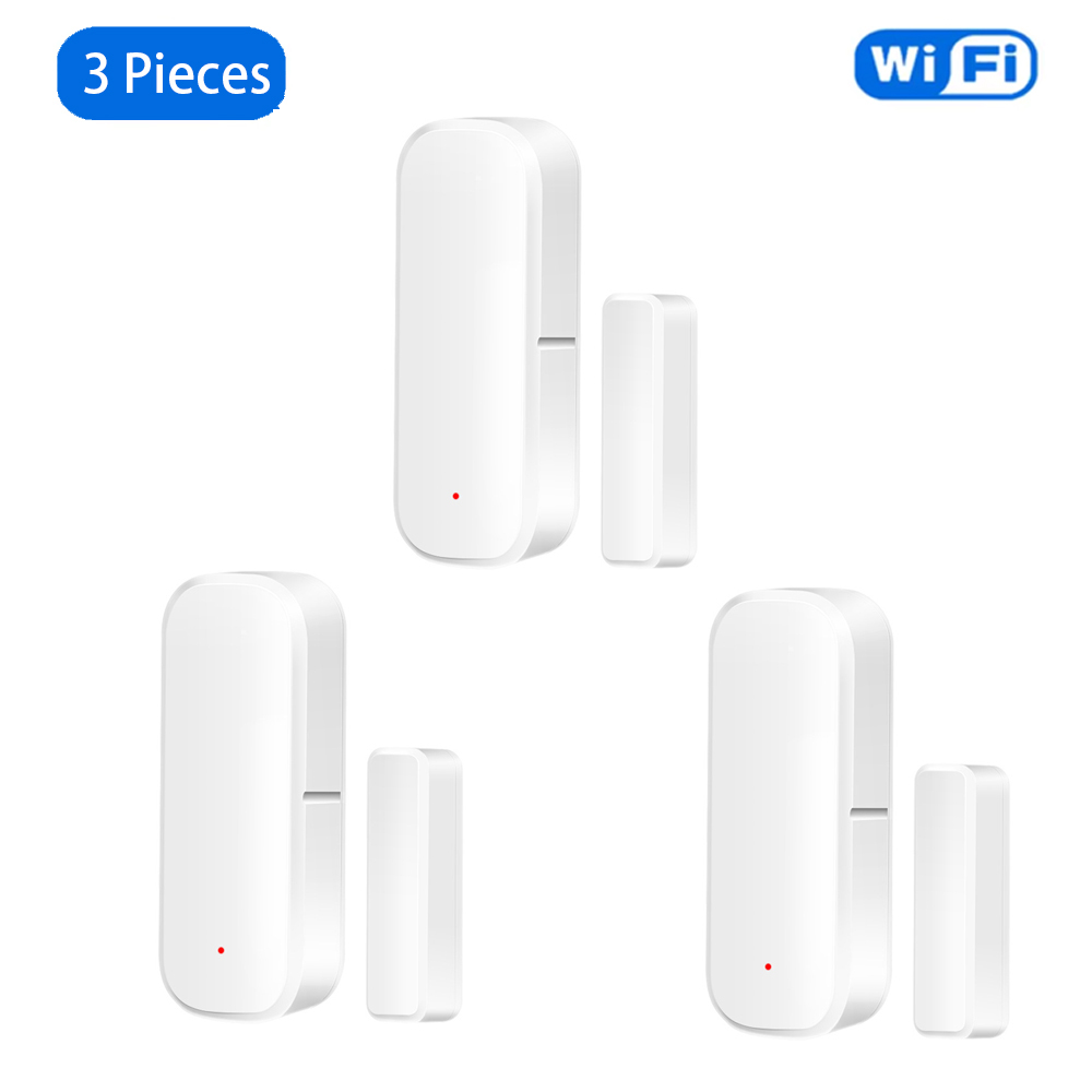 Tuya WiFi Raamdeursensor Draadloze deurdetector Alarmen Smart Life APP Afstandsbediening Werk met Alexa Google Home Smart Home: green
