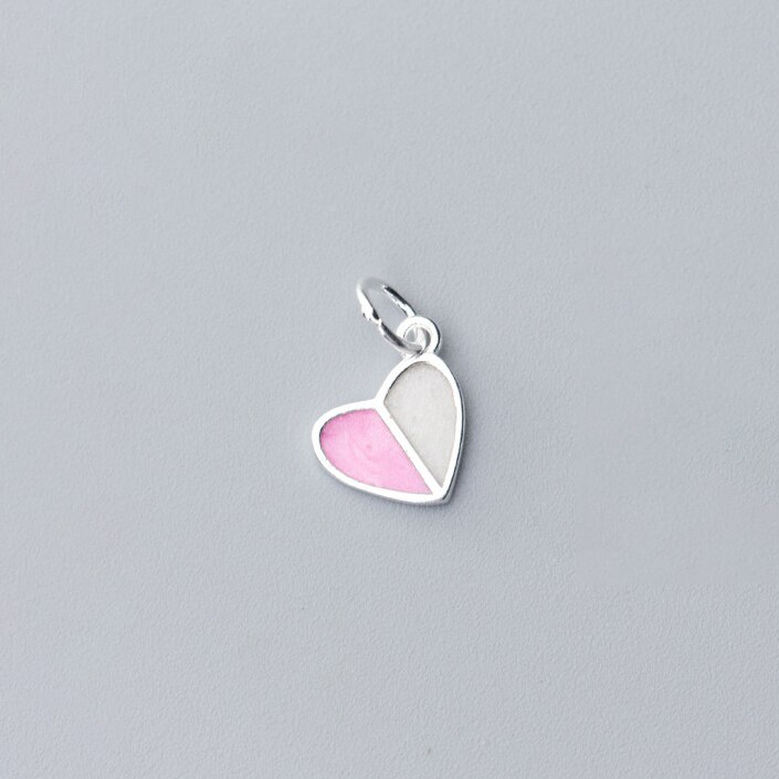 MEETSOFT-Colgante romántico de Plata de Ley 925 con corazón azul y rosa, joyería fina hecha a mano, accesorio: AY1128PI