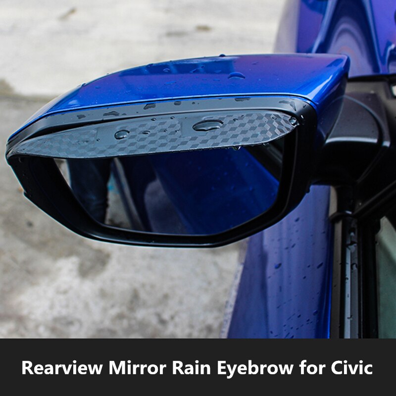 2x achteruitkijkspiegel zijspiegel rainboard zwart zonneklep zonnescherm voor Honda Civic